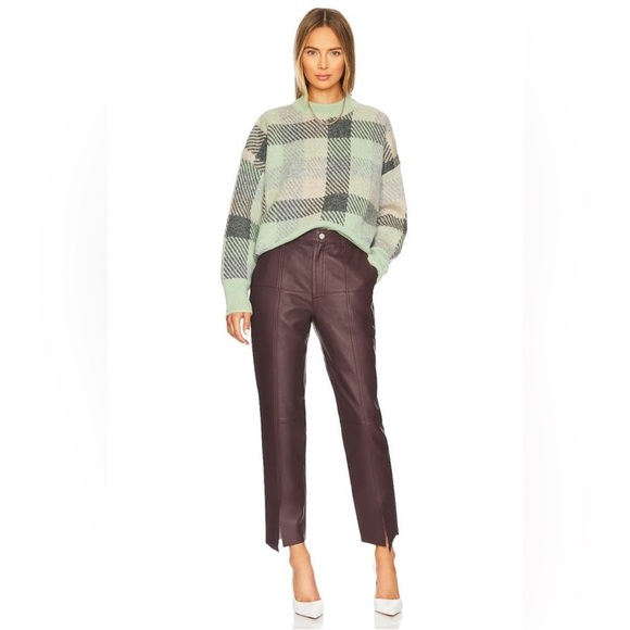 Revolve Ena Pelly Mary Mohair Oversize Knit
Sweater Sea Green Check Size Small - Picture 4 of 9